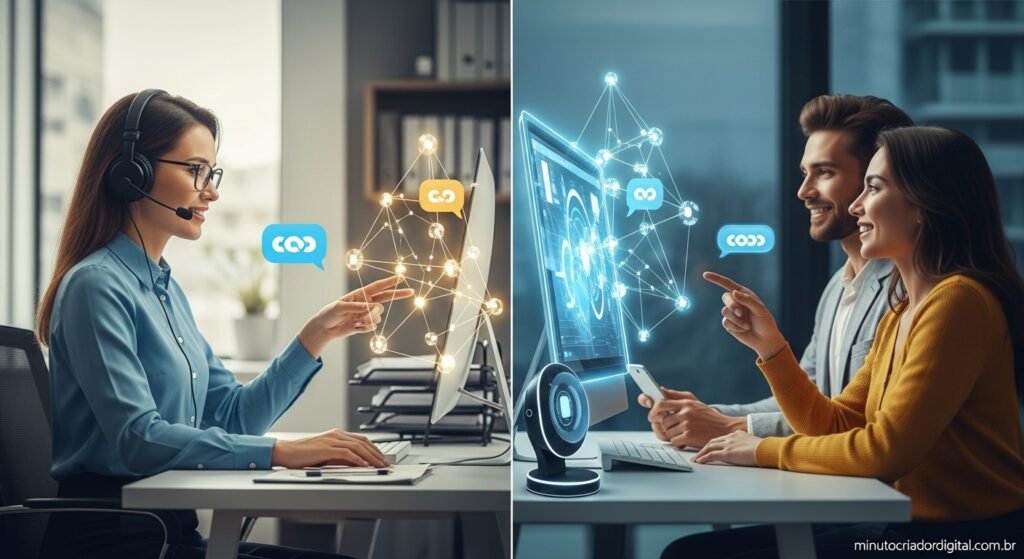 Agentes de IA para atendimento vs atendimento humano