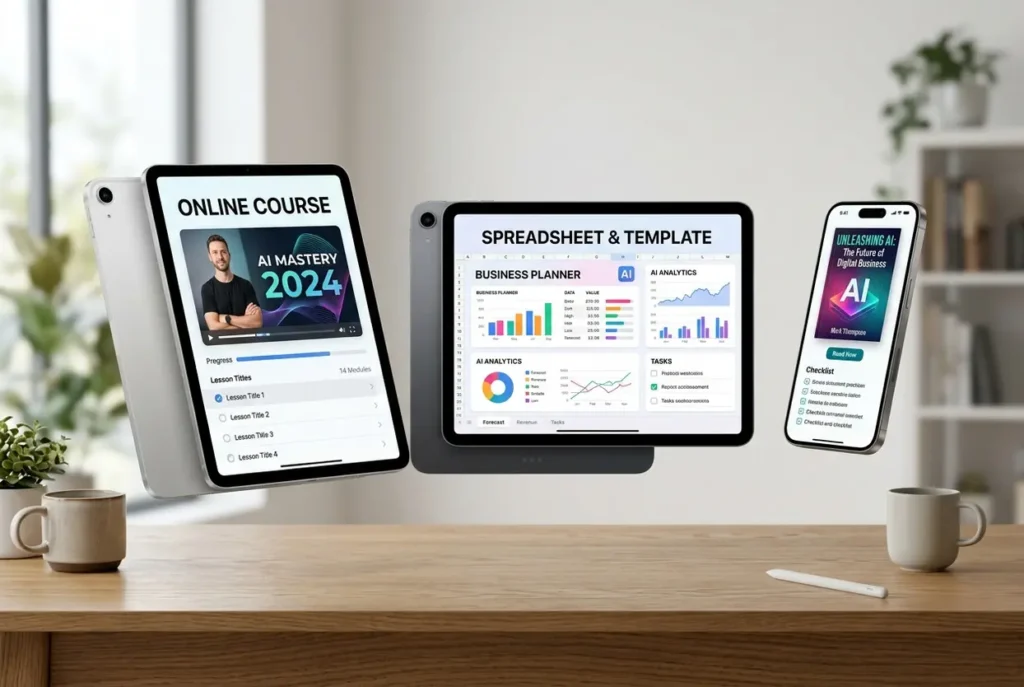 Produtos digitais e infoprodutos criados com IA