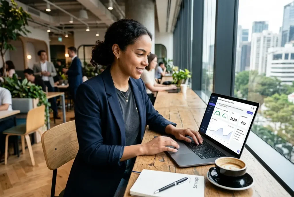 Empreendedor usando inteligência artificial